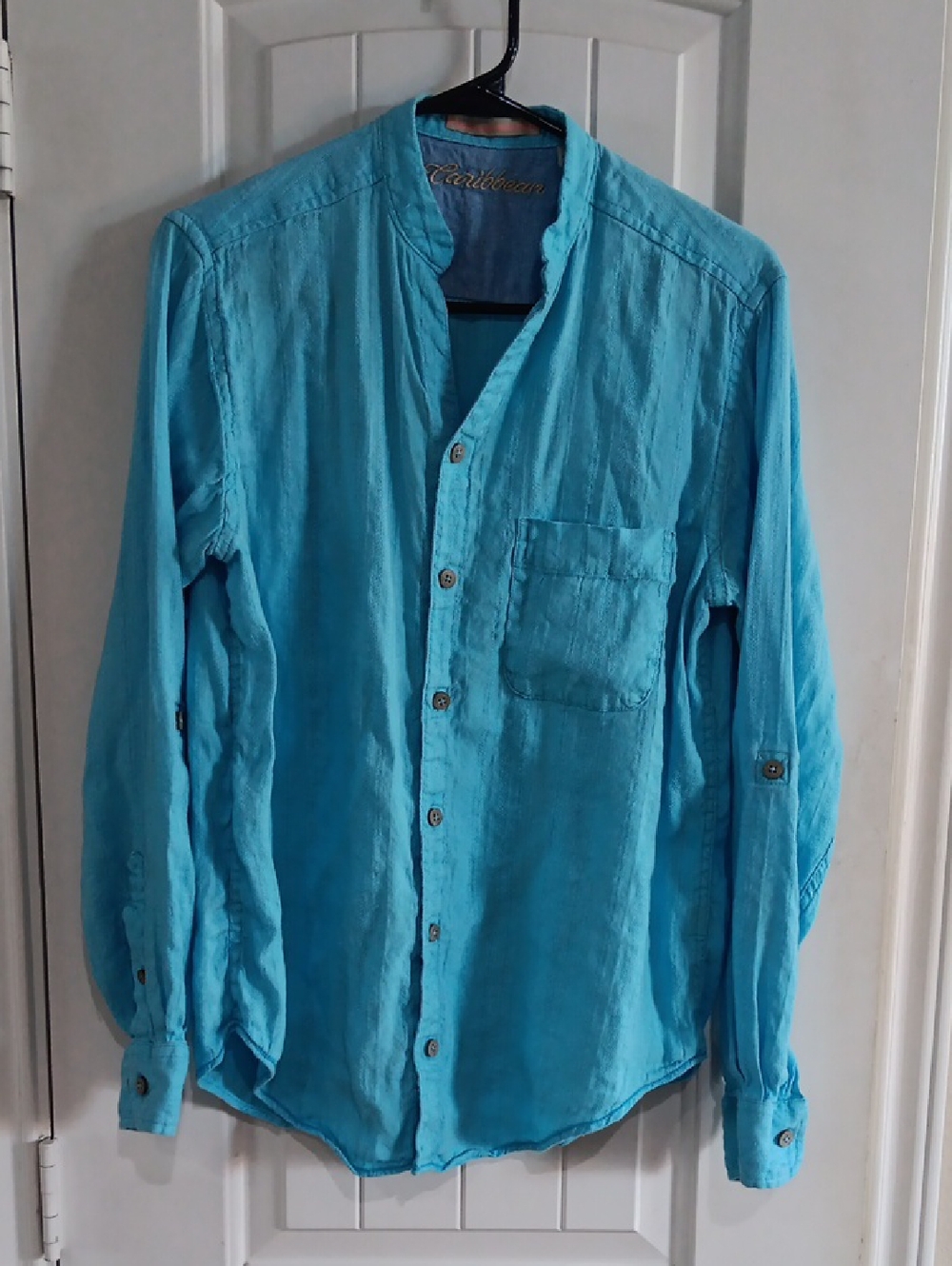 Caribbean Aqua Button-Up Shirt